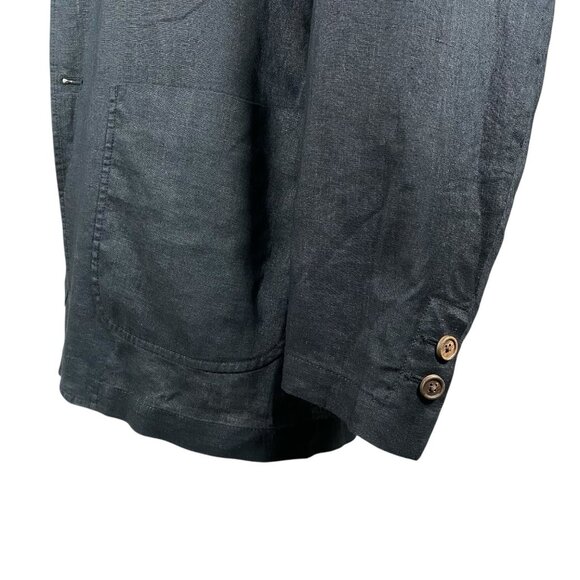 MUJI 100% Linen Blazer XL Surgeon Cuffs Unstructured Patch Pockets Lightweight - Picture 3 of 16